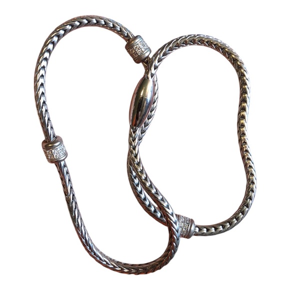 Elegant Silver Rope Necklace Magnetic Closure - Picture 4 of 4